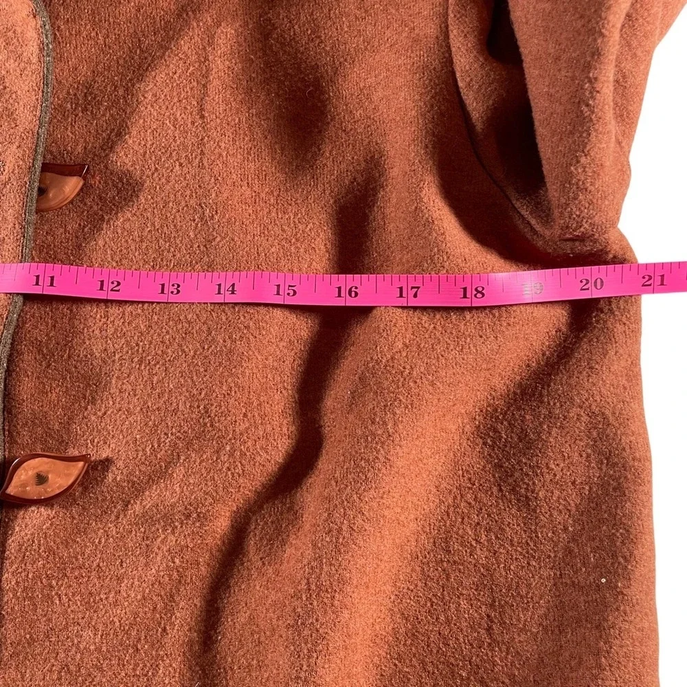 VTG Huazun Embroidered Wool‎ Blend Jacket Rust Brown Artsy Boho Whimsigoth